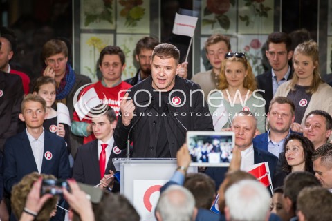  14.05.2015 LODZ<br />PREZENTACJA NOWEGO HASLA WYBORCZEGO PREZYDENTA BRONISLAWA KOMOROWSKIEGO<br />N/Z TOMASZ KAROLAK<br /> 