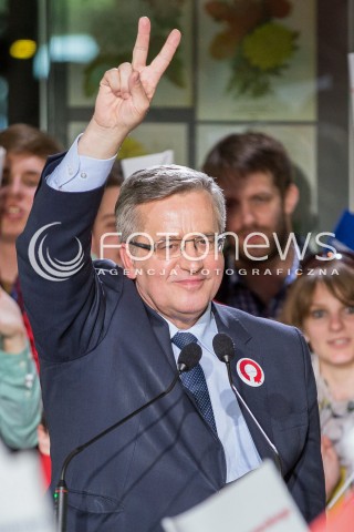  14.05.2015 LODZ<br />PREZENTACJA NOWEGO HASLA WYBORCZEGO PREZYDENTA BRONISLAWA KOMOROWSKIEGO<br />N/Z PREZYDENT BRONISLAW KOMOROWSKI<br /> 