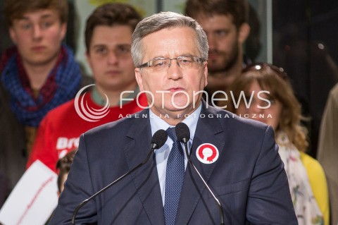  14.05.2015 LODZ<br />PREZENTACJA NOWEGO HASLA WYBORCZEGO PREZYDENTA BRONISLAWA KOMOROWSKIEGO<br />N/Z PREZYDENT BRONISLAW KOMOROWSKI<br /> 