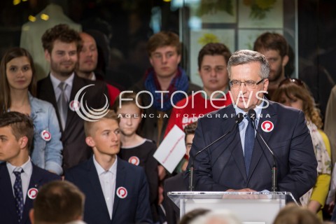  14.05.2015 LODZ<br />PREZENTACJA NOWEGO HASLA WYBORCZEGO PREZYDENTA BRONISLAWA KOMOROWSKIEGO<br />N/Z PREZYDENT BRONISLAW KOMOROWSKI<br /> 