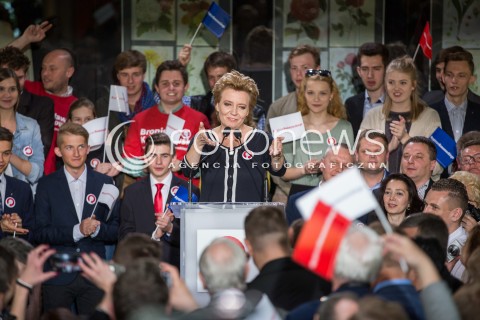  14.05.2015 LODZ<br />PREZENTACJA NOWEGO HASLA WYBORCZEGO PREZYDENTA BRONISLAWA KOMOROWSKIEGO<br />N/Z HANNA ZDANOWSKA<br /> 
