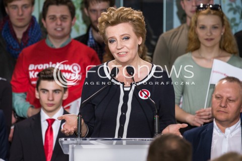  14.05.2015 LODZ<br />PREZENTACJA NOWEGO HASLA WYBORCZEGO PREZYDENTA BRONISLAWA KOMOROWSKIEGO<br />N/Z HANNA ZDANOWSKA<br /> 