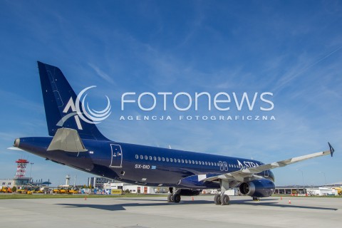  18.05.2015 LOTNISKO JASIONKA<br />ZDJECIE ILUSTRACYJNE<br />N/Z SAMOLOT AIRBUS A320-212 LINII LOTNICZYCH ASTRA AIRLINES NA PLYCIE POSTOJOWEJ LOTNISKA RZESZOW JASIONKA , REJESTRACJA SX-DIO<br /> 