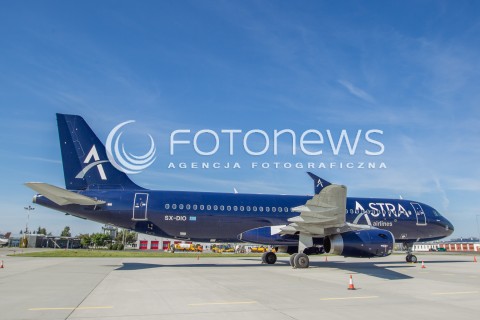  18.05.2015 LOTNISKO JASIONKA<br />ZDJECIE ILUSTRACYJNE<br />N/Z SAMOLOT AIRBUS A320-212 LINII LOTNICZYCH ASTRA AIRLINES NA PLYCIE POSTOJOWEJ LOTNISKA RZESZOW JASIONKA , REJESTRACJA SX-DIO<br /> 