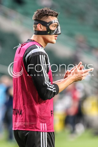  20.05.2015 WARSZAWA PILKA NOZNA<br />FOOTBALL POLISH T MOBILE EKSTRAKLASA STADION LEGII<br />MECZ LEGIA WARSZAWA - JAGIELLONIA BIALYSTOK<br />N/Z MICHAL ZYRO W MASC E, MASKA OCHRONNA<br /> 