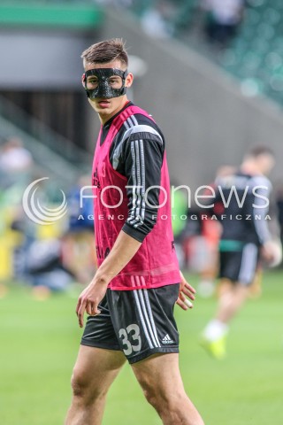  20.05.2015 WARSZAWA PILKA NOZNA<br />FOOTBALL POLISH T MOBILE EKSTRAKLASA STADION LEGII<br />MECZ LEGIA WARSZAWA - JAGIELLONIA BIALYSTOK<br />N/Z MICHAL ZYRO W MASCE , MASKA OCHRONNA<br /> 
