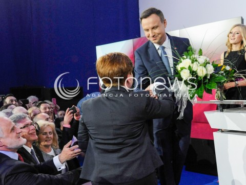 24.05.2015 WARSZAWA <br />WIECZOR WYBORCZY ANDRZEJA DUDY<br />N/Z ANDRZEJ DUDA BEATA SZYDLO<br /> 