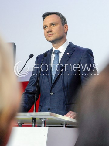  24.05.2015 WARSZAWA<br />WIECZOR WYBORCZY ANDRZEJA DUDY W REDUCIE BANKU POLSKIEGO W WARSZAWIE<br />N/Z ANDRZEJ DUDA - PREZYDENT ELEKT<br /> 