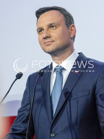  24.05.2015 WARSZAWA<br />WIECZOR WYBORCZY ANDRZEJA DUDY W REDUCIE BANKU POLSKIEGO W WARSZAWIE<br />N/Z ANDRZEJ DUDA - PREZYDENT ELEKT<br /> 