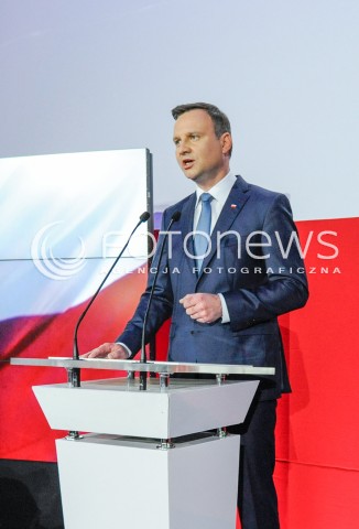  24.05.2015 WARSZAWA<br />WIECZOR WYBORCZY ANDRZEJA DUDY W REDUCIE BANKU POLSKIEGO W WARSZAWIE<br />N/Z ANDRZEJ DUDA - PREZYDENT ELEKT<br /> 