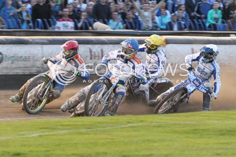  31.05.2015 RZESZOW <br />ZUZEL PGE SPEEDWAY EKSTRALIGA SEASON 2015 <br />MECZ PGE STAL RZESZOW - UNIA TARNOW <br />N/Z BIEG NR 9: JANUSZ KOLODZIEJ (BIALY), KAROL BARAN (NIEBIESKI), LEON MADSEN (ZOLTY), PETER LJUNG (CZERWONY) <br /> 