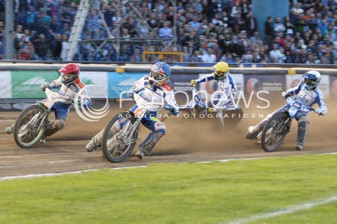  31.05.2015 RZESZOW <br />ZUZEL PGE SPEEDWAY EKSTRALIGA SEASON 2015 <br />MECZ PGE STAL RZESZOW - UNIA TARNOW <br />N/Z BIEG NR 9: JANUSZ KOLODZIEJ (BIALY), KAROL BARAN (NIEBIESKI), LEON MADSEN (ZOLTY), PETER LJUNG (CZERWONY) <br /> 
