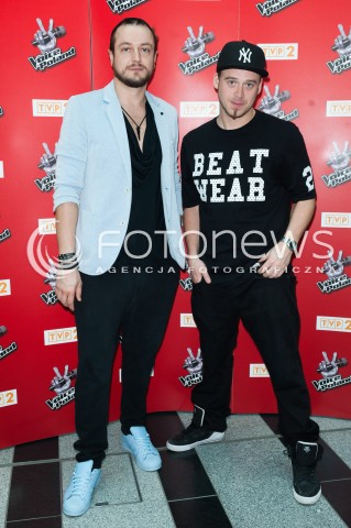  03.06.2015 WARSZAWA TVP2<br />SPOTKANIE Z TRENERAMI VI EDYCJI THE VOICE OF POLAND<br />N/Z TOMSON I BARON<br /> 