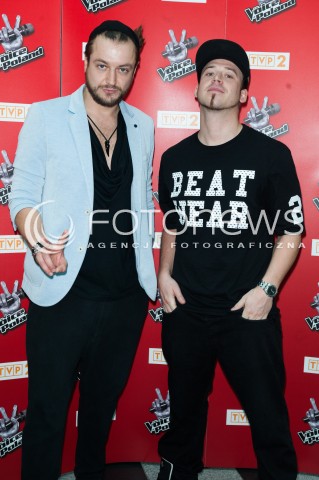  03.06.2015 WARSZAWA TVP2<br />SPOTKANIE Z TRENERAMI VI EDYCJI THE VOICE OF POLAND<br />N/Z TOMSON I BARON<br /> 