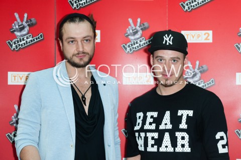  03.06.2015 WARSZAWA TVP2<br />SPOTKANIE Z TRENERAMI VI EDYCJI THE VOICE OF POLAND<br />N/Z TOMSON I BARON<br /> 