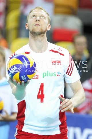  05.06.2015 CZESTOCHOWA<br />SIATKOWKA MEZCZYZN LIGA SWIATOWA 2015 <br />FIVB VOLLEYBALL WORLD LEAGUE 2015 <br />MECZ POLSKA - IRAN ( POLAND - IRAN ) <br />N/Z JAKUB JAROSZ SYLWETKA <br /> 