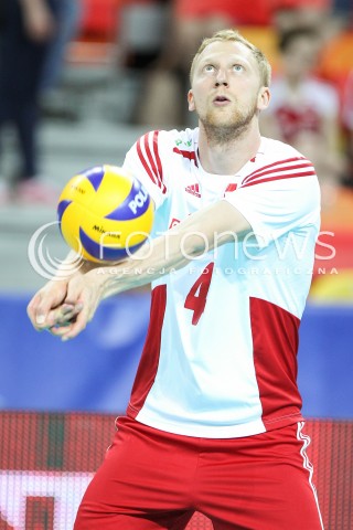  05.06.2015 CZESTOCHOWA<br />SIATKOWKA MEZCZYZN LIGA SWIATOWA 2015 <br />FIVB VOLLEYBALL WORLD LEAGUE 2015 <br />MECZ POLSKA - IRAN ( POLAND - IRAN ) <br />N/Z JAKUB JAROSZ SYLWETKA <br /> 