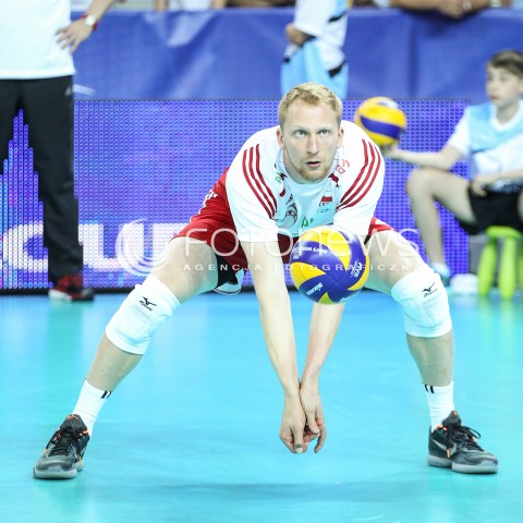  05.06.2015 CZESTOCHOWA<br />SIATKOWKA MEZCZYZN LIGA SWIATOWA 2015 <br />FIVB VOLLEYBALL WORLD LEAGUE 2015 <br />MECZ POLSKA - IRAN ( POLAND - IRAN ) <br />N/Z JAKUB JAROSZ SYLWETKA <br /> 