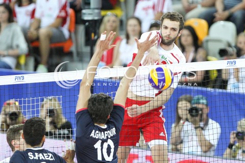 05.06.2015 CZESTOCHOWA<br />SIATKOWKA MEZCZYZN LIGA SWIATOWA 2015 <br />FIVB VOLLEYBALL WORLD LEAGUE 2015 <br />MECZ POLSKA - IRAN ( POLAND - IRAN ) <br />N/Z MATEUSZ MIKA <br /> 