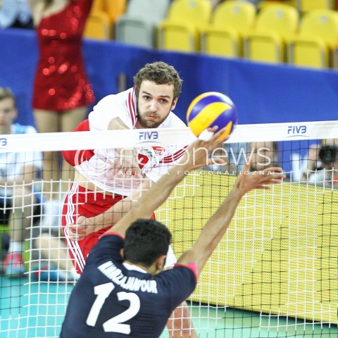  05.06.2015 CZESTOCHOWA<br />SIATKOWKA MEZCZYZN LIGA SWIATOWA 2015 <br />FIVB VOLLEYBALL WORLD LEAGUE 2015 <br />MECZ POLSKA - IRAN ( POLAND - IRAN ) <br />N/Z MATEUSZ MIKA <br /> 