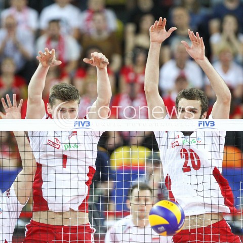  05.06.2015 CZESTOCHOWA<br />SIATKOWKA MEZCZYZN LIGA SWIATOWA 2015 <br />FIVB VOLLEYBALL WORLD LEAGUE 2015 <br />MECZ POLSKA - IRAN ( POLAND - IRAN ) <br />N/Z PIOTR NOWAKOWSKI MATEUSZ MIKA <br /> 