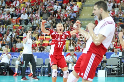  05.06.2015 CZESTOCHOWA<br />SIATKOWKA MEZCZYZN LIGA SWIATOWA 2015 <br />FIVB VOLLEYBALL WORLD LEAGUE 2015 <br />MECZ POLSKA - IRAN ( POLAND - IRAN ) <br />N/Z PAWEL ZATORSKI FABIAN DRZYZGA STEPHANE ANTIGA TRENER ( HEAD COACH ) RADOSC EMOCJE <br /> 