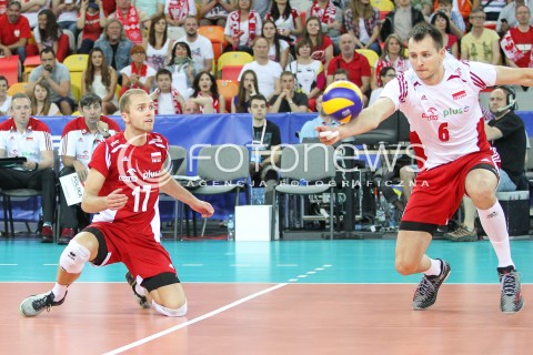  05.06.2015 CZESTOCHOWA<br />SIATKOWKA MEZCZYZN LIGA SWIATOWA 2015 <br />FIVB VOLLEYBALL WORLD LEAGUE 2015 <br />MECZ POLSKA - IRAN ( POLAND - IRAN ) <br />N/Z PAWEL ZATORSKI BARTOSZ KUREK <br /> 
