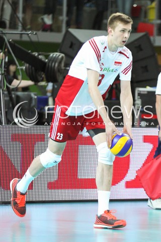  05.06.2015 CZESTOCHOWA<br />SIATKOWKA MEZCZYZN LIGA SWIATOWA 2015 <br />FIVB VOLLEYBALL WORLD LEAGUE 2015 <br />MECZ POLSKA - IRAN ( POLAND - IRAN ) <br />N/Z MATEUSZ BIENIEK SYLWETKA <br /> 