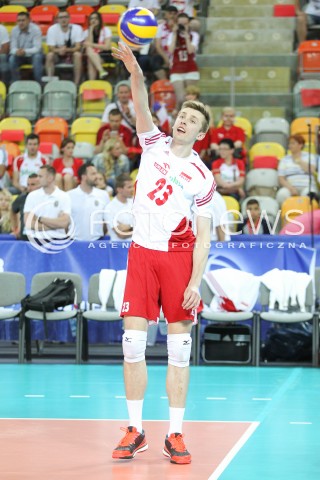  05.06.2015 CZESTOCHOWA<br />SIATKOWKA MEZCZYZN LIGA SWIATOWA 2015 <br />FIVB VOLLEYBALL WORLD LEAGUE 2015 <br />MECZ POLSKA - IRAN ( POLAND - IRAN ) <br />N/Z MATEUSZ BIENIEK SYLWETKA <br /> 