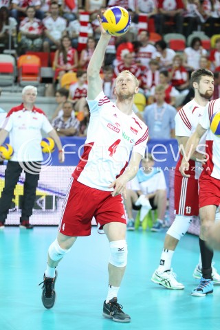  05.06.2015 CZESTOCHOWA<br />SIATKOWKA MEZCZYZN LIGA SWIATOWA 2015 <br />FIVB VOLLEYBALL WORLD LEAGUE 2015 <br />MECZ POLSKA - IRAN ( POLAND - IRAN ) <br />N/Z JAKUB JAROSZ SYLWETKA <br /> 