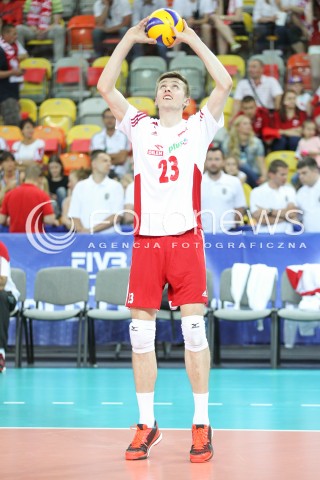  05.06.2015 CZESTOCHOWA<br />SIATKOWKA MEZCZYZN LIGA SWIATOWA 2015 <br />FIVB VOLLEYBALL WORLD LEAGUE 2015 <br />MECZ POLSKA - IRAN ( POLAND - IRAN ) <br />N/Z MATEUSZ BIENIEK SYLWETKA <br /> 