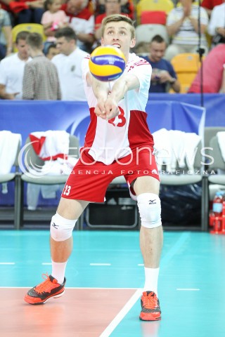  05.06.2015 CZESTOCHOWA<br />SIATKOWKA MEZCZYZN LIGA SWIATOWA 2015 <br />FIVB VOLLEYBALL WORLD LEAGUE 2015 <br />MECZ POLSKA - IRAN ( POLAND - IRAN ) <br />N/Z MATEUSZ BIENIEK SYLWETKA <br /> 