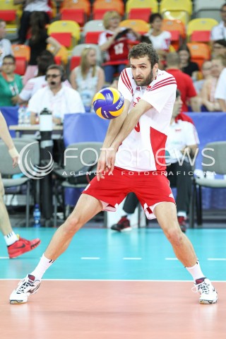  05.06.2015 CZESTOCHOWA<br />SIATKOWKA MEZCZYZN LIGA SWIATOWA 2015 <br />FIVB VOLLEYBALL WORLD LEAGUE 2015 <br />MECZ POLSKA - IRAN ( POLAND - IRAN ) <br />N/Z MATEUSZ MIKA SYLWETKA <br /> 