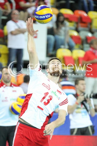  05.06.2015 CZESTOCHOWA<br />SIATKOWKA MEZCZYZN LIGA SWIATOWA 2015 <br />FIVB VOLLEYBALL WORLD LEAGUE 2015 <br />MECZ POLSKA - IRAN ( POLAND - IRAN ) <br />N/Z MICHAL KUBIAK SYLWETKA <br /> 