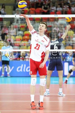  05.06.2015 CZESTOCHOWA<br />SIATKOWKA MEZCZYZN LIGA SWIATOWA 2015 <br />FIVB VOLLEYBALL WORLD LEAGUE 2015 <br />MECZ POLSKA - IRAN ( POLAND - IRAN ) <br />N/Z MATEUSZ BIENIEK SYLWETKA <br /> 