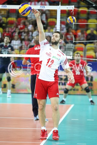  05.06.2015 CZESTOCHOWA<br />SIATKOWKA MEZCZYZN LIGA SWIATOWA 2015 <br />FIVB VOLLEYBALL WORLD LEAGUE 2015 <br />MECZ POLSKA - IRAN ( POLAND - IRAN ) <br />N/Z GRZEGORZ LOMACZ SYLWETKA <br /> 