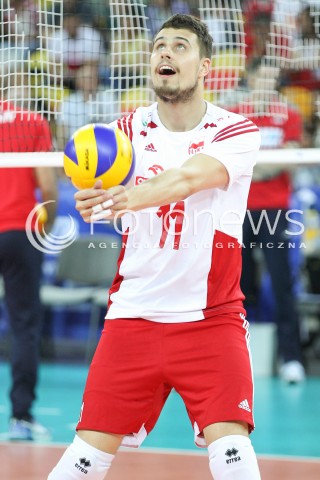  05.06.2015 CZESTOCHOWA<br />SIATKOWKA MEZCZYZN LIGA SWIATOWA 2015 <br />FIVB VOLLEYBALL WORLD LEAGUE 2015 <br />MECZ POLSKA - IRAN ( POLAND - IRAN ) <br />N/Z FABIAN DRZYZGA SYLWETKA <br /> 