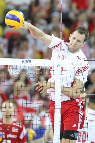  05.06.2015 CZESTOCHOWA<br />SIATKOWKA MEZCZYZN LIGA SWIATOWA 2015 <br />FIVB VOLLEYBALL WORLD LEAGUE 2015 <br />MECZ POLSKA - IRAN ( POLAND - IRAN ) <br />N/Z BARTOSZ KUREK SYLWETKA ATAK<br /> 
