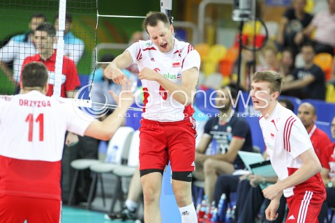  05.06.2015 CZESTOCHOWA<br />SIATKOWKA MEZCZYZN LIGA SWIATOWA 2015 <br />FIVB VOLLEYBALL WORLD LEAGUE 2015 <br />MECZ POLSKA - IRAN ( POLAND - IRAN ) <br />N/Z BARTOSZ KUREK MATEUSZ BIENIEK RADOSC EMOCJE <br /> 