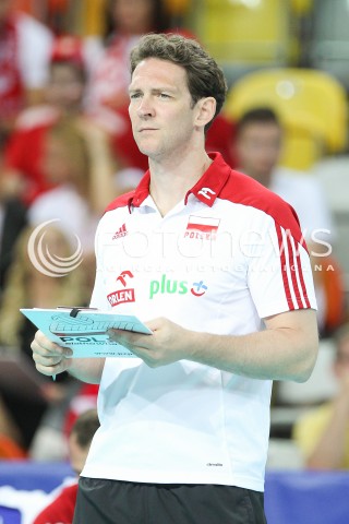  05.06.2015 CZESTOCHOWA<br />SIATKOWKA MEZCZYZN LIGA SWIATOWA 2015 <br />FIVB VOLLEYBALL WORLD LEAGUE 2015 <br />MECZ POLSKA - IRAN ( POLAND - IRAN ) <br />N/Z STEPHANE ANTIGA TRENER ( HEAD COACH ) SYLWETKA <br /> 