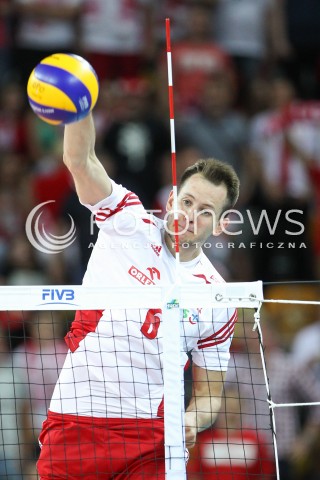  05.06.2015 CZESTOCHOWA<br />SIATKOWKA MEZCZYZN LIGA SWIATOWA 2015 <br />FIVB VOLLEYBALL WORLD LEAGUE 2015 <br />MECZ POLSKA - IRAN ( POLAND - IRAN ) <br />N/Z BARTOSZ KUREK SYLWETKA ATAK<br /> 