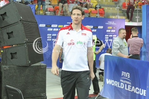  06.06.2015 CZESTOCHOWA<br />SIATKOWKA MEZCZYZN LIGA SWIATOWA 2015 <br />FIVB VOLLEYBALL WORLD LEAGUE 2015 <br />MECZ POLSKA - IRAN ( POLAND - IRAN ) <br />N/Z STEPHANE ANTIGA TRENER ( HEAD COACH ) <br /> 
