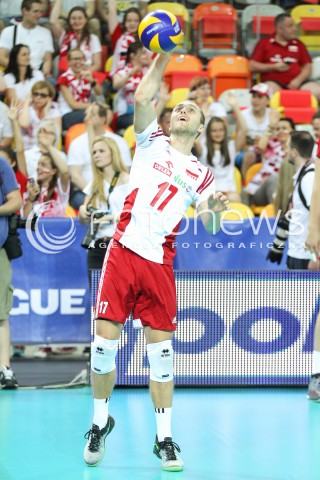  06.06.2015 CZESTOCHOWA<br />SIATKOWKA MEZCZYZN LIGA SWIATOWA 2015 <br />FIVB VOLLEYBALL WORLD LEAGUE 2015 <br />MECZ POLSKA - IRAN ( POLAND - IRAN ) <br />N/Z PAWEL ZATORSKI SYLWETKA <br /> 