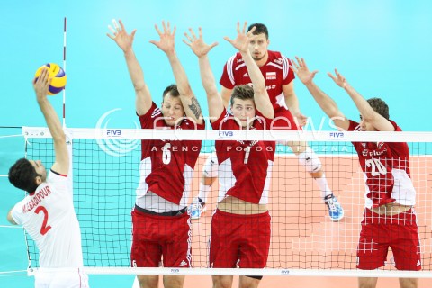  06.06.2015 CZESTOCHOWA<br />SIATKOWKA MEZCZYZN LIGA SWIATOWA 2015 <br />FIVB VOLLEYBALL WORLD LEAGUE 2015 <br />MECZ POLSKA - IRAN ( POLAND - IRAN ) <br />N/Z BARTOSZ KUREK PIOTR NOWAKOWSKI MATEUSZ MIKA BLOK<br /> 