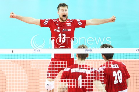  06.06.2015 CZESTOCHOWA<br />SIATKOWKA MEZCZYZN LIGA SWIATOWA 2015 <br />FIVB VOLLEYBALL WORLD LEAGUE 2015 <br />MECZ POLSKA - IRAN ( POLAND - IRAN ) <br />N/Z MICHAL KUBIAK RADOSC EMOCJE <br /> 