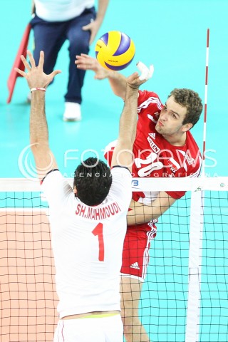  06.06.2015 CZESTOCHOWA<br />SIATKOWKA MEZCZYZN LIGA SWIATOWA 2015 <br />FIVB VOLLEYBALL WORLD LEAGUE 2015 <br />MECZ POLSKA - IRAN ( POLAND - IRAN ) <br />N/Z MATEUSZ MIKA <br /> 