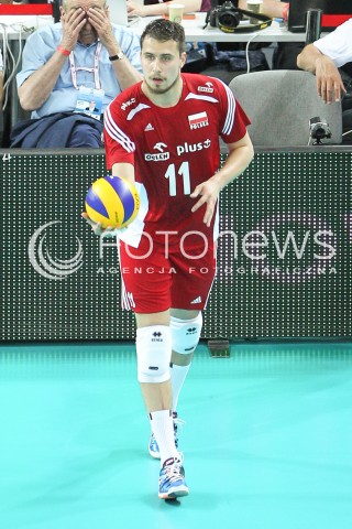  06.06.2015 CZESTOCHOWA<br />SIATKOWKA MEZCZYZN LIGA SWIATOWA 2015 <br />FIVB VOLLEYBALL WORLD LEAGUE 2015 <br />MECZ POLSKA - IRAN ( POLAND - IRAN ) <br />N/Z FABIAN DRZYZGA SYLWETKA <br /> 