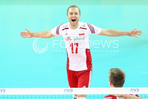  06.06.2015 CZESTOCHOWA<br />SIATKOWKA MEZCZYZN LIGA SWIATOWA 2015 <br />FIVB VOLLEYBALL WORLD LEAGUE 2015 <br />MECZ POLSKA - IRAN ( POLAND - IRAN ) <br />N/Z PAWEL ZATORSKI RADOSC EMOCJE <br /> 
