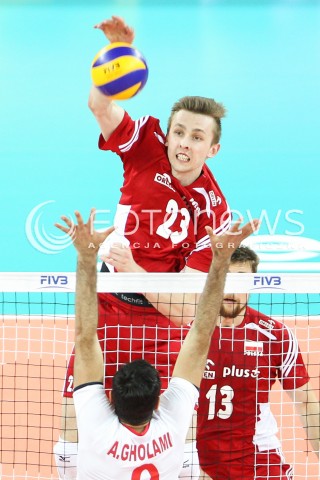  06.06.2015 CZESTOCHOWA<br />SIATKOWKA MEZCZYZN LIGA SWIATOWA 2015 <br />FIVB VOLLEYBALL WORLD LEAGUE 2015 <br />MECZ POLSKA - IRAN ( POLAND - IRAN ) <br />N/Z MATEUSZ BIENIEK <br /> 