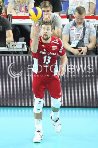  06.06.2015 CZESTOCHOWA<br />SIATKOWKA MEZCZYZN LIGA SWIATOWA 2015 <br />FIVB VOLLEYBALL WORLD LEAGUE 2015 <br />MECZ POLSKA - IRAN ( POLAND - IRAN ) <br />N/Z MICHAL KUBIAK SYLWETKA <br /> 